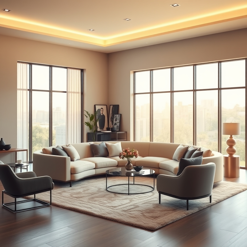 Curved sofa - Illustration 1
