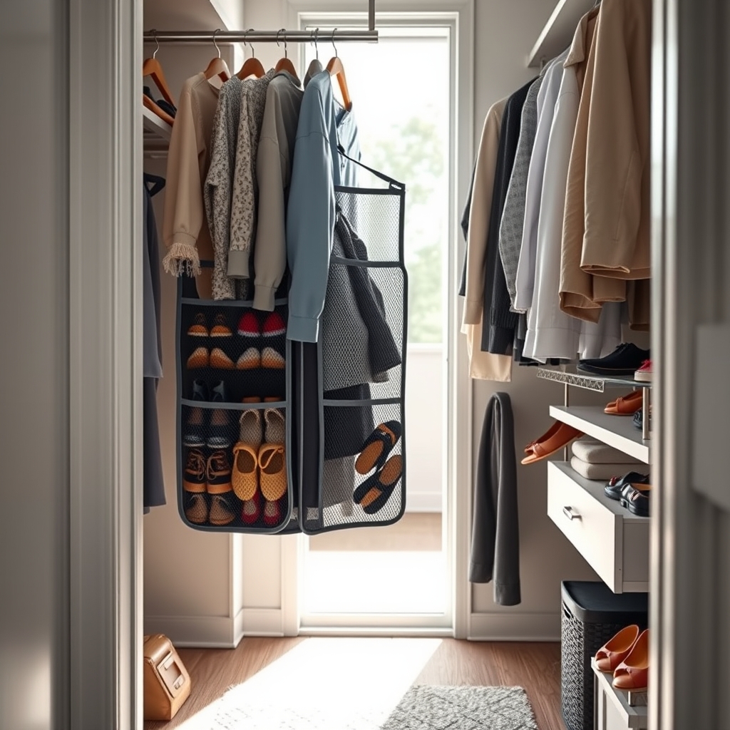 shoe organizer in action