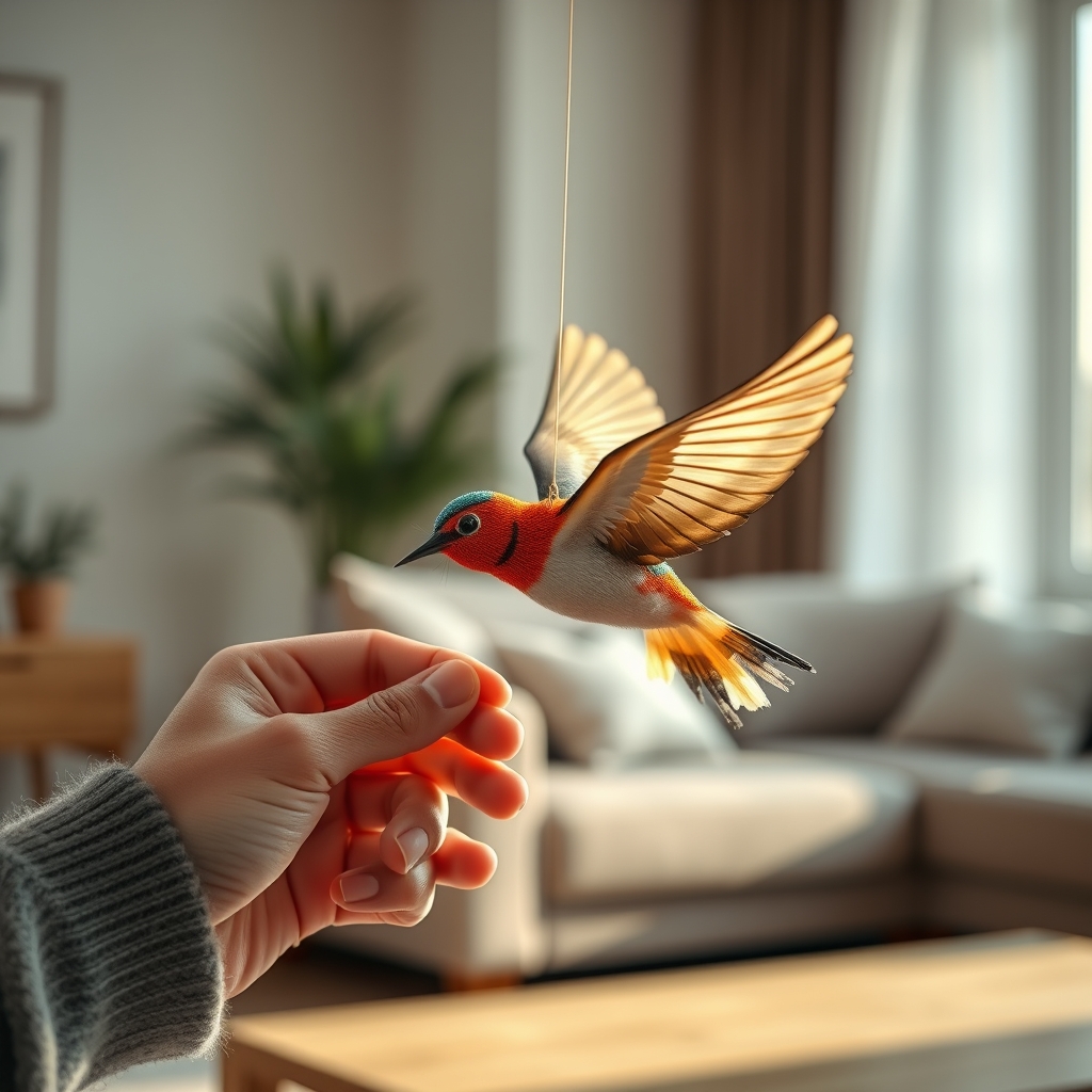 flying bird cat toy - Illustration 2