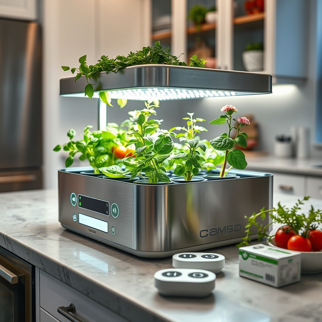 indoor garden in action